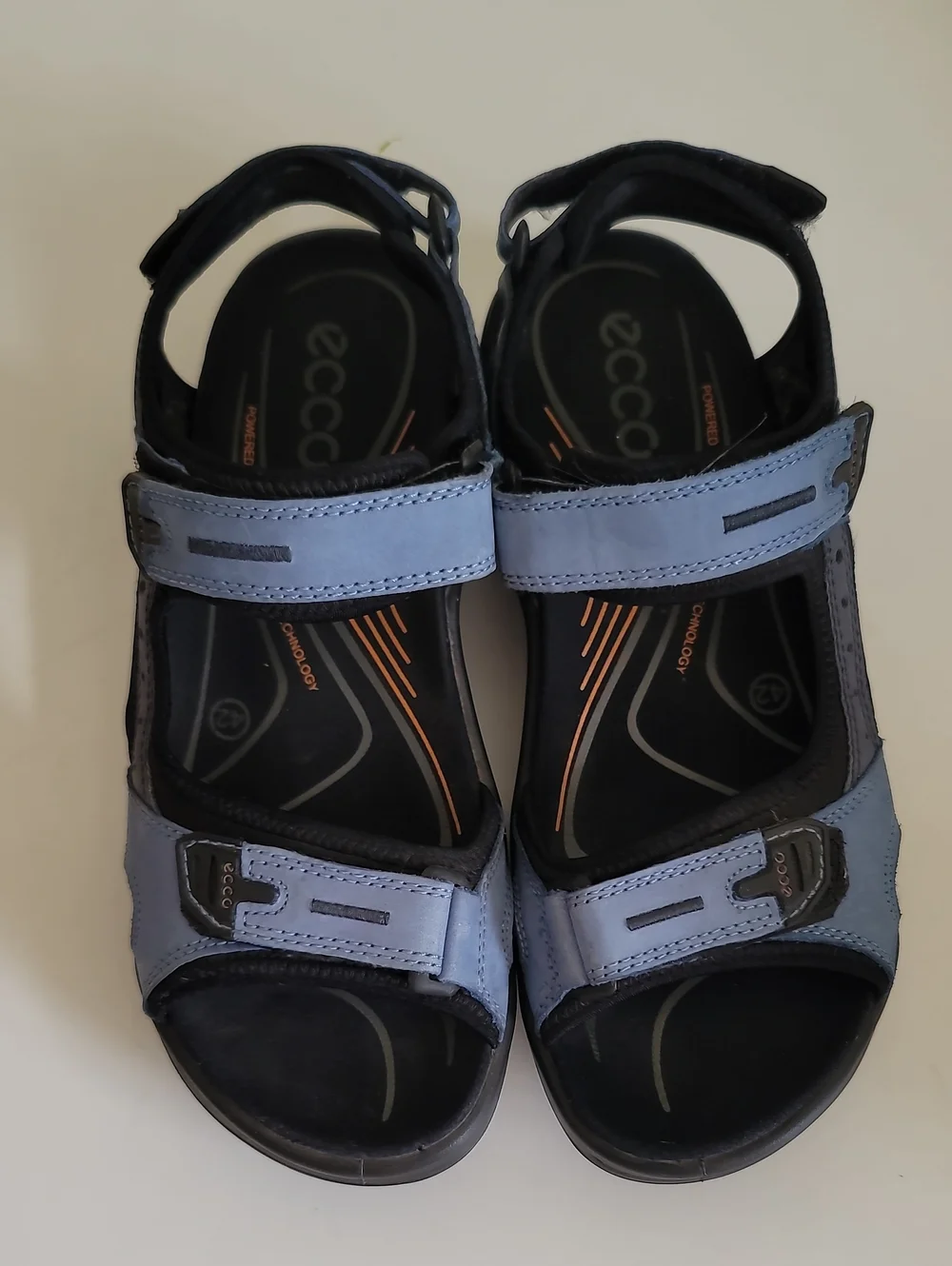 ECCO Blue Leather Adjustable Strap Sandals for Men